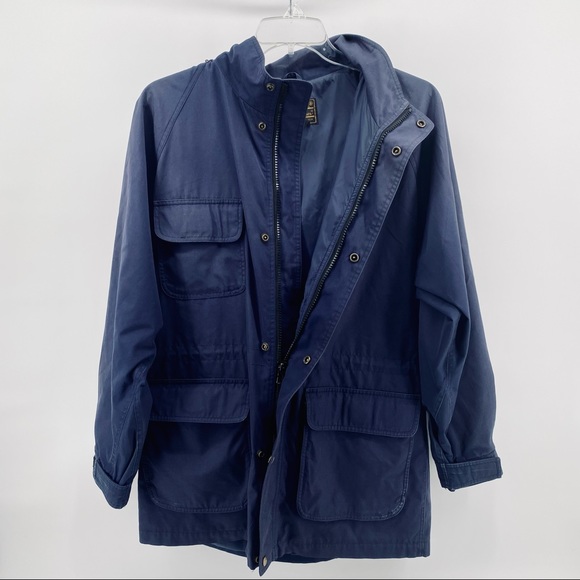 Eddie Bauer Blue Zip Snap Nylon Lined Jacket - Picture 8 of 16